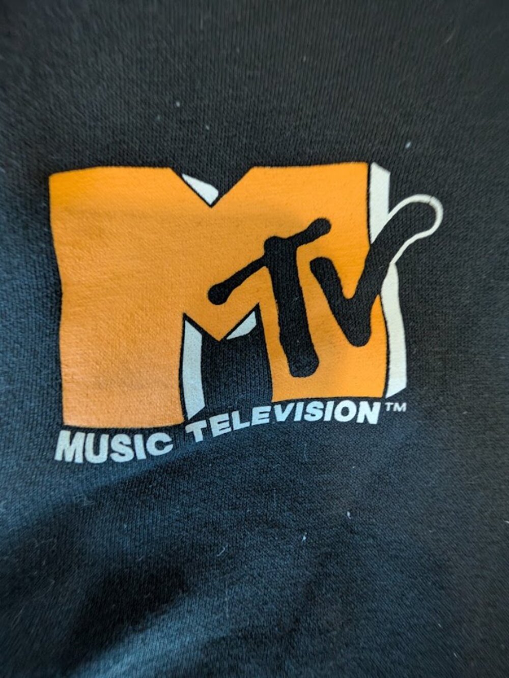 MTV Cropped Jacket Womens Size Medium Black Jogger Full Logo Sleeves Full Zip - Picture 6 of 6